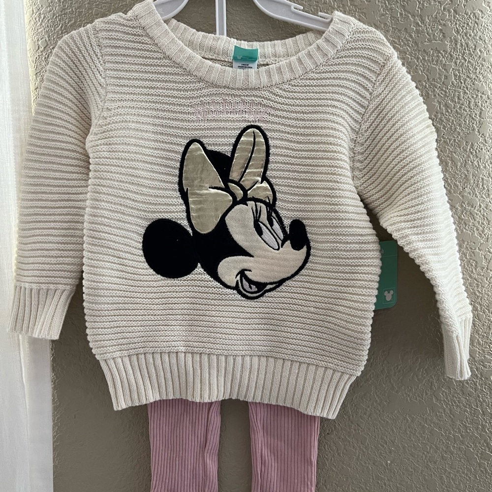 Charming Cream Sweater with Mouse Design